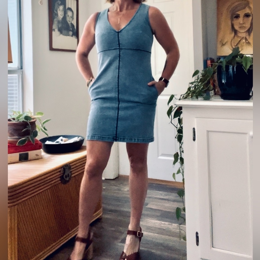 Sold-other platform. Father’s Daughter, “Kristy” XS, denim stretch $60